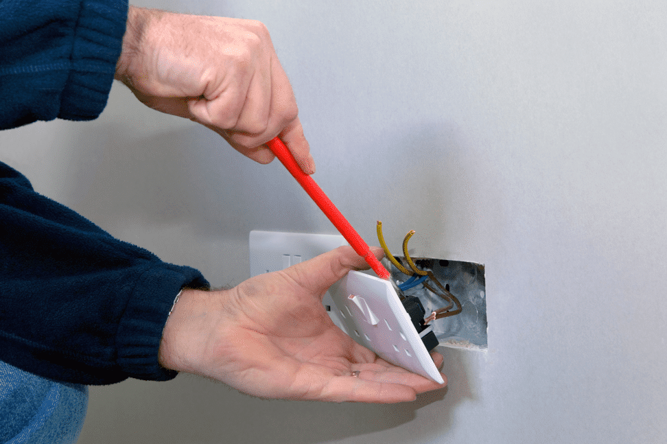 repairing electrical outlet