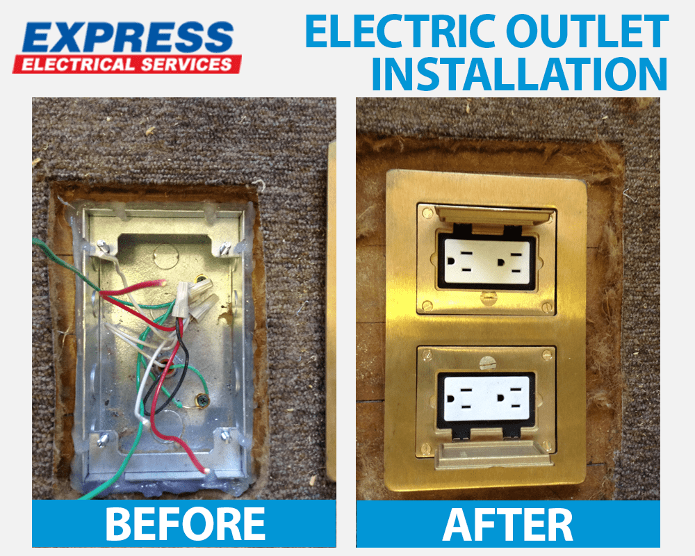 Before and After Electric Outlet Installation