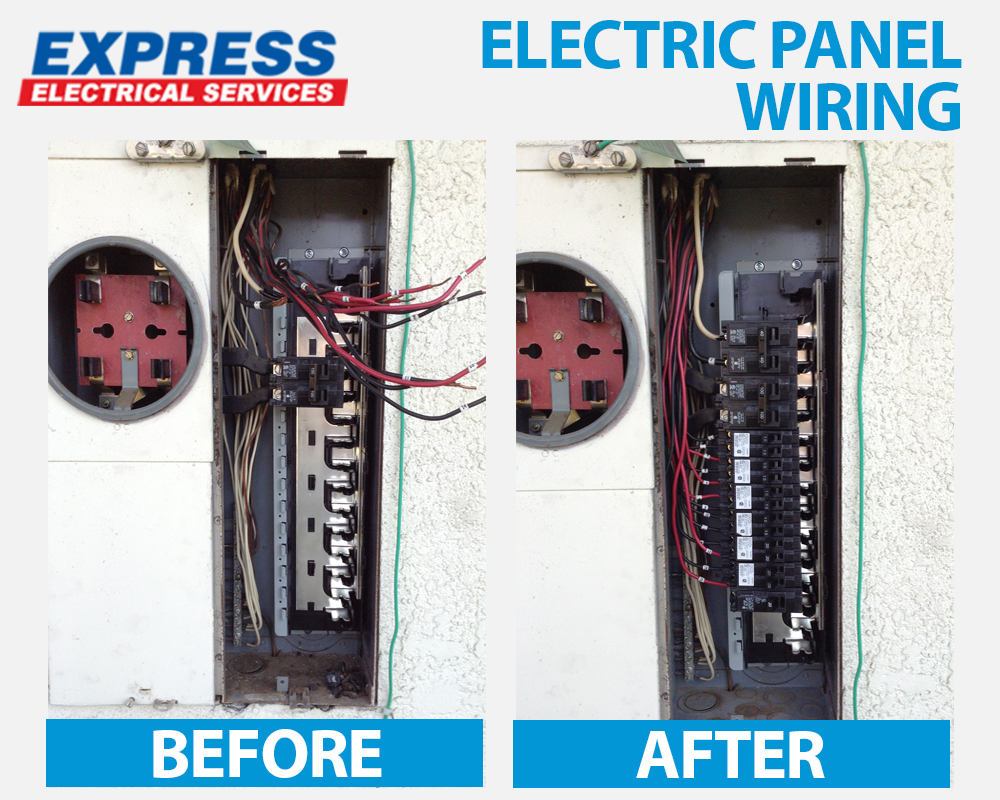 Electric Panel Wiring - Before and After