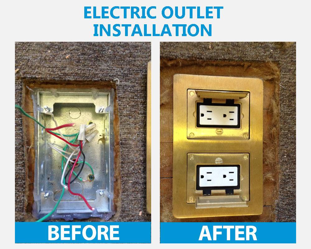 Before and After Electric Outlet Installation