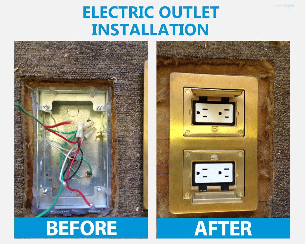 Before and After Electric Outlet Installation