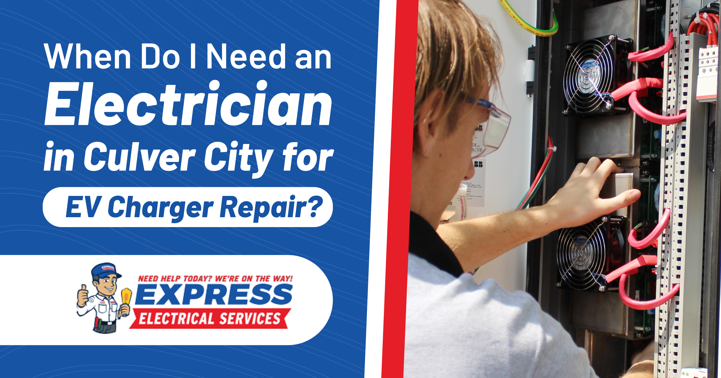 An electrician working on electrical components in a panel